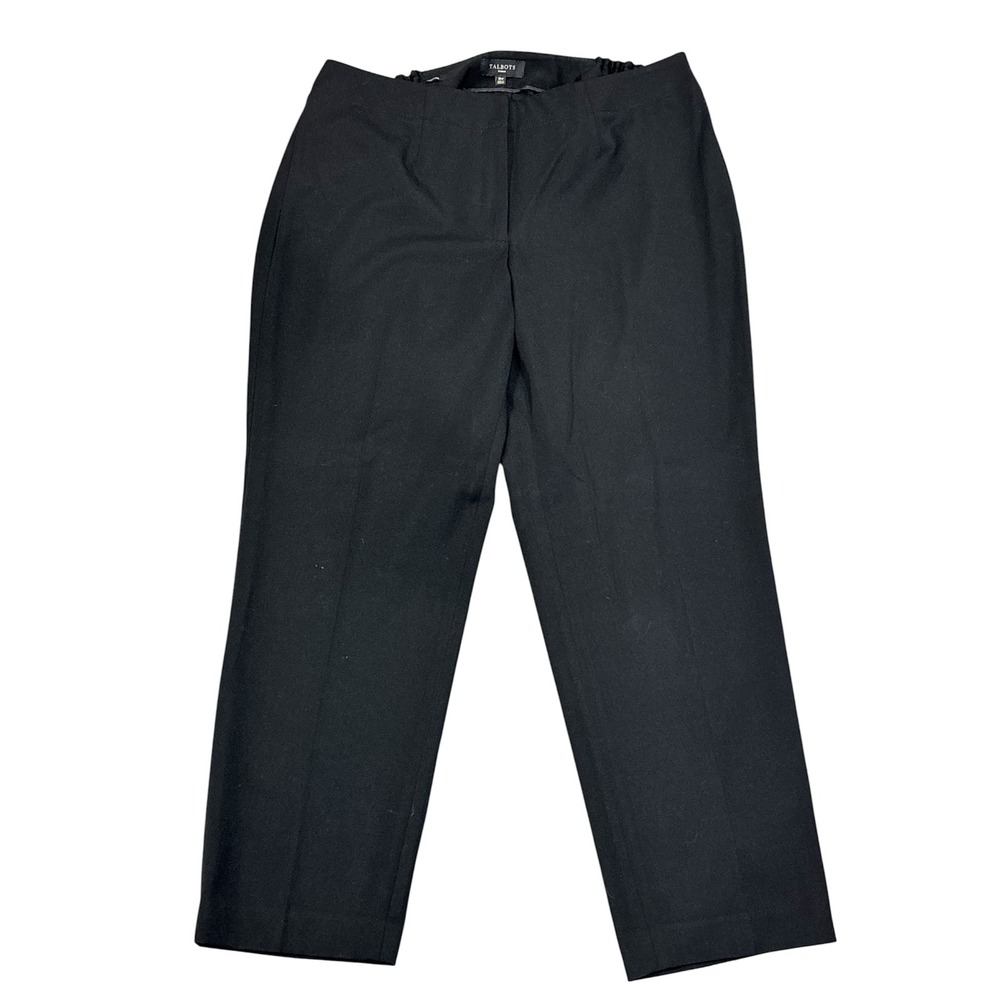 Talbots Woman Heritage Pants 16W Black Straight Leg Stretch Trouser